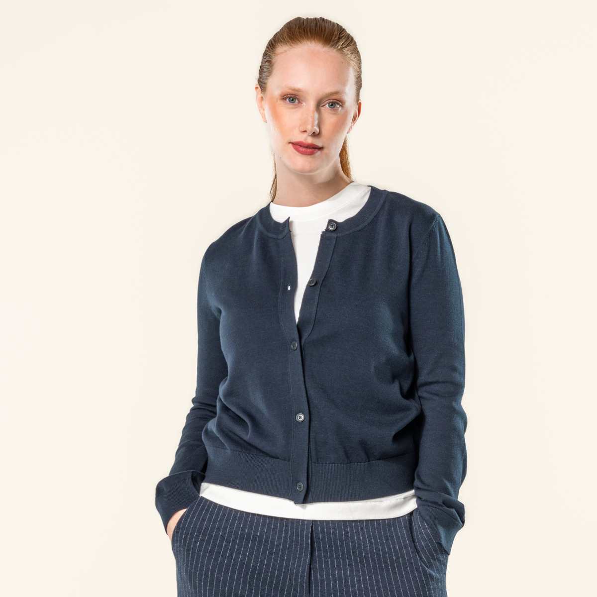 Blau Damen Strickjacke