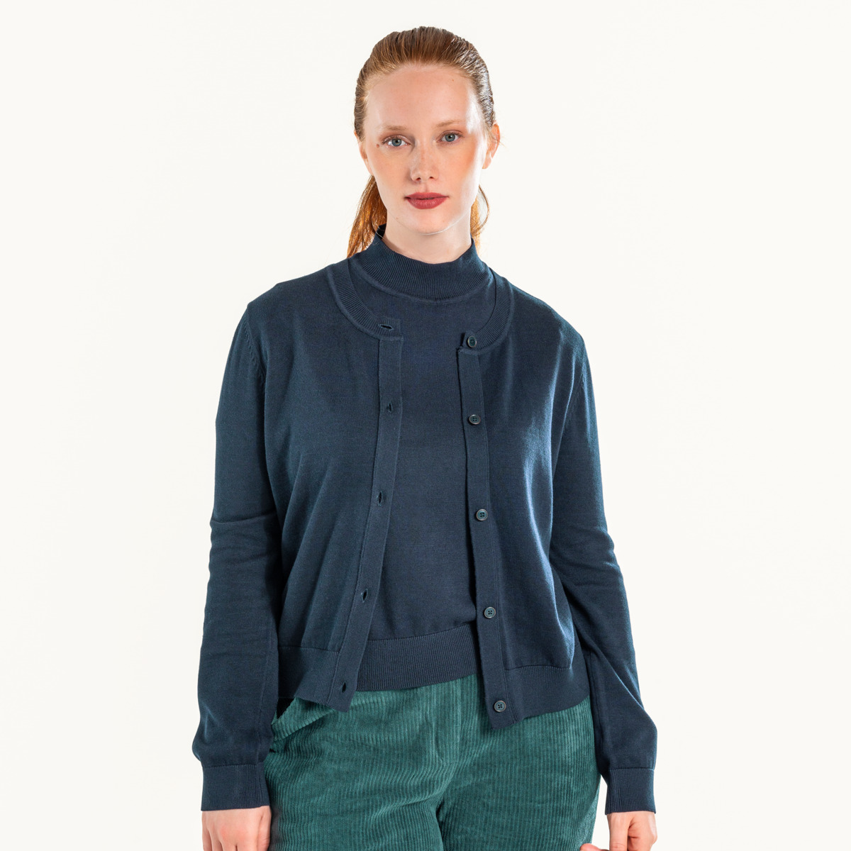 Blau Damen Strickjacke