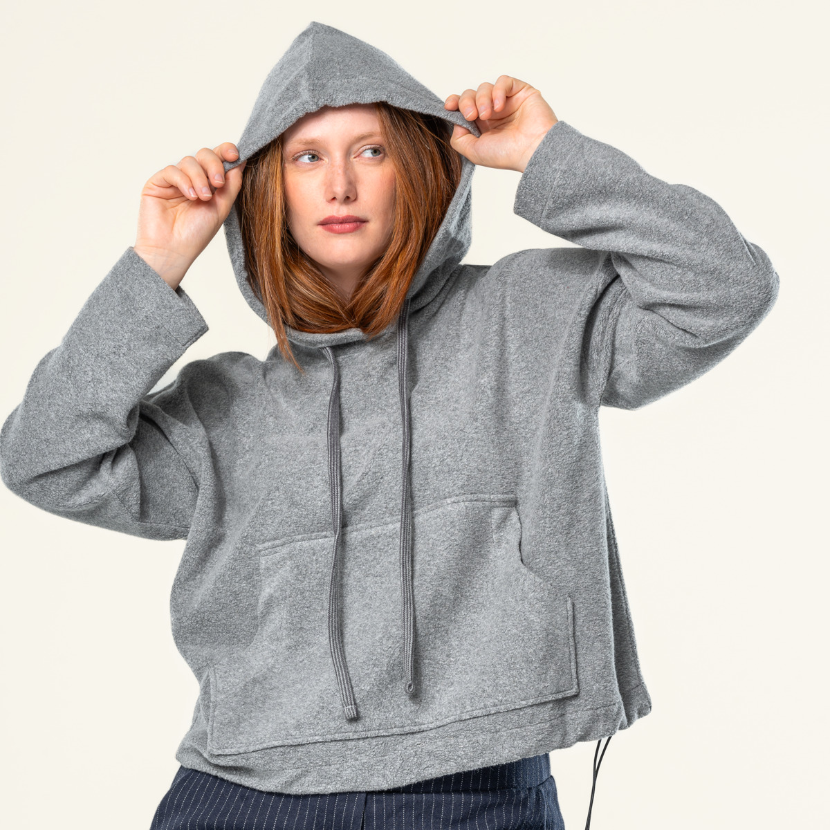 Gris Femmes Sweat à capuche