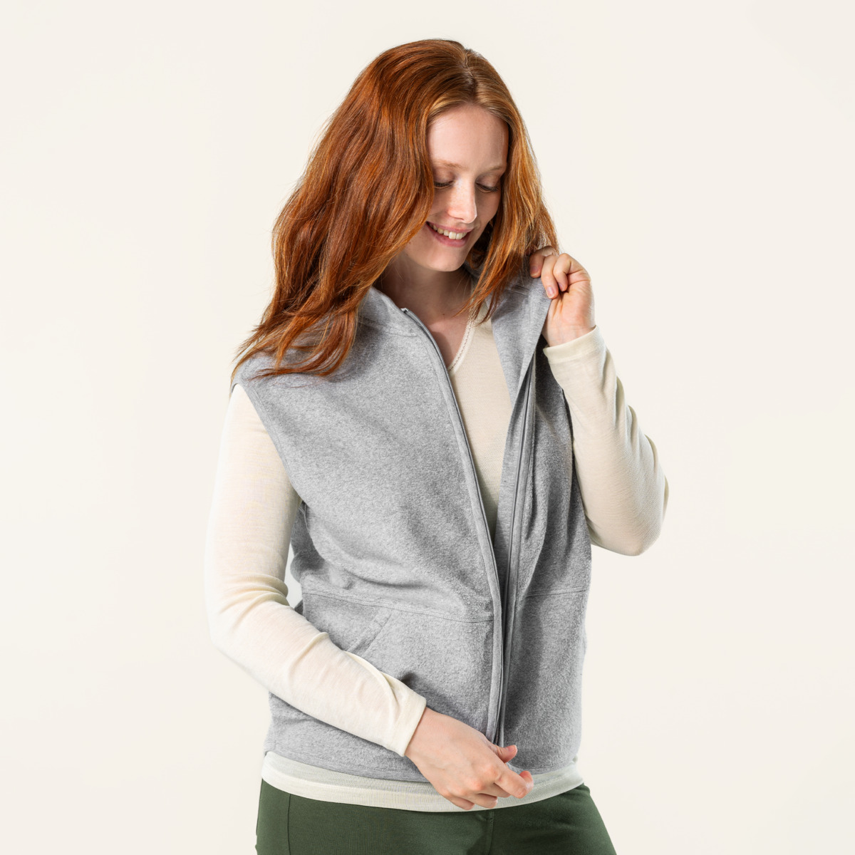 Gris Femmes Gilet