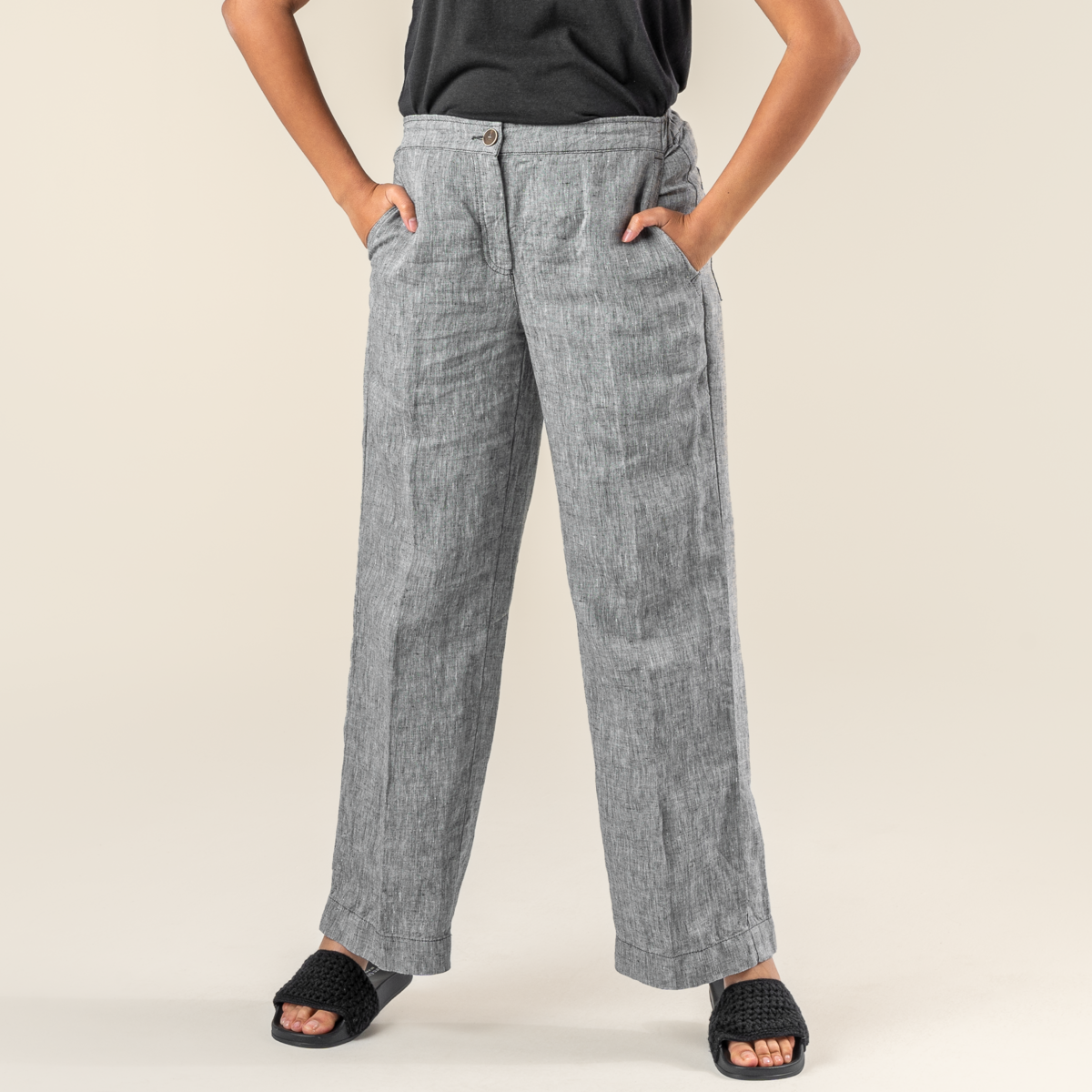 Grey Women Linen pants
