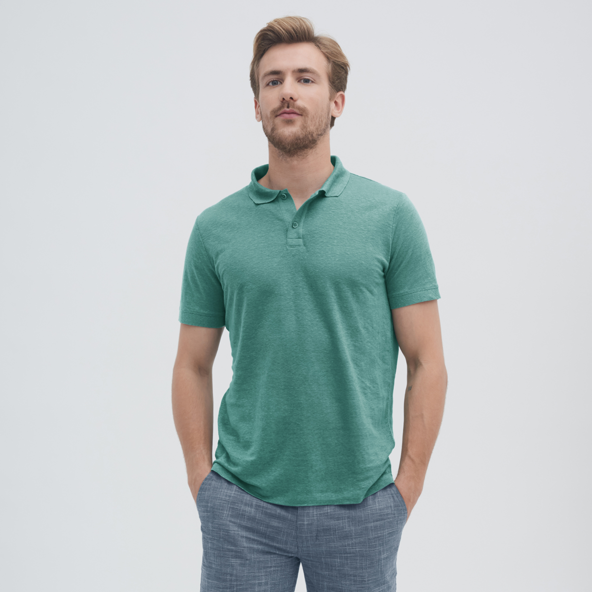 Turquoise Hommes Polo