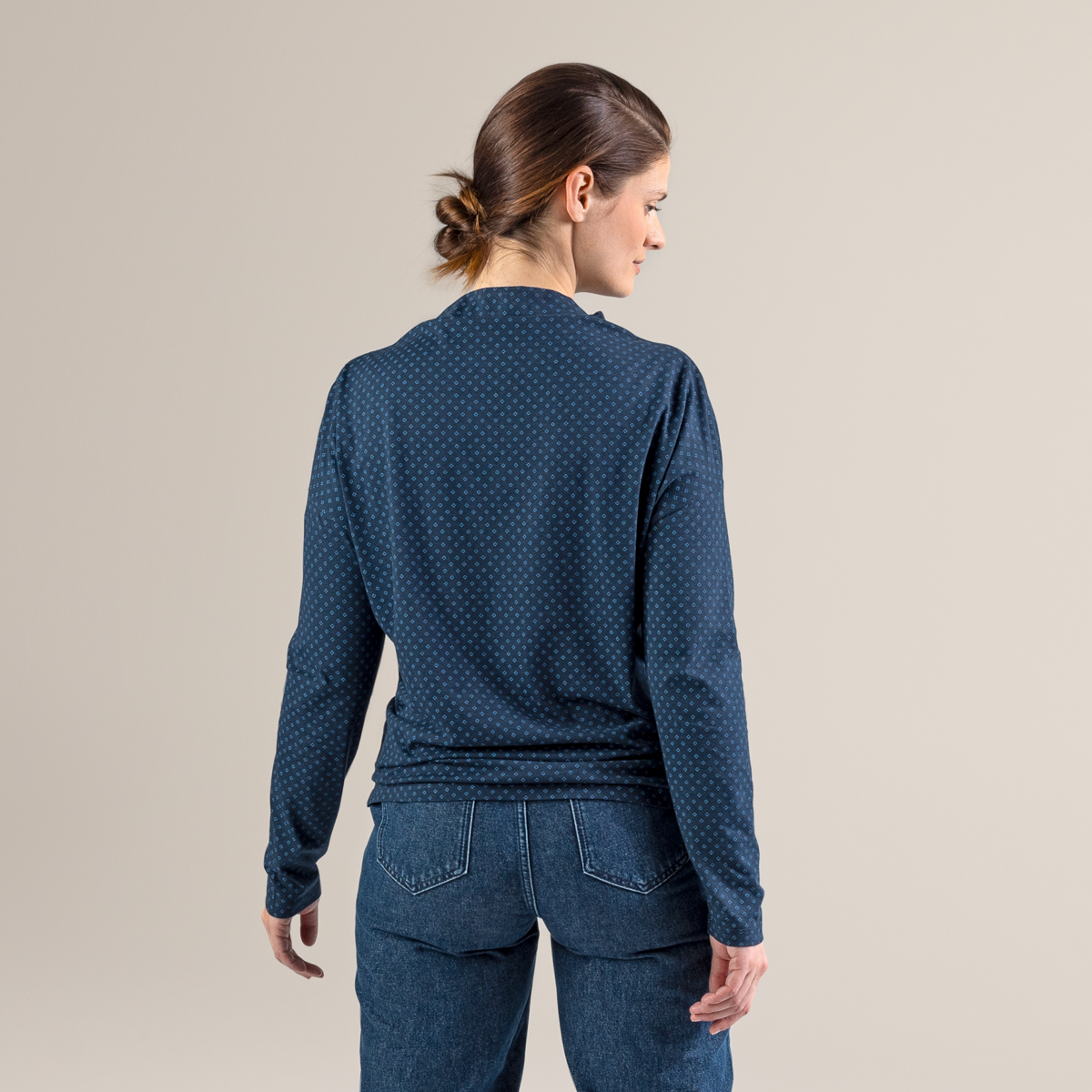 Blau Damen Langarm-Shirt