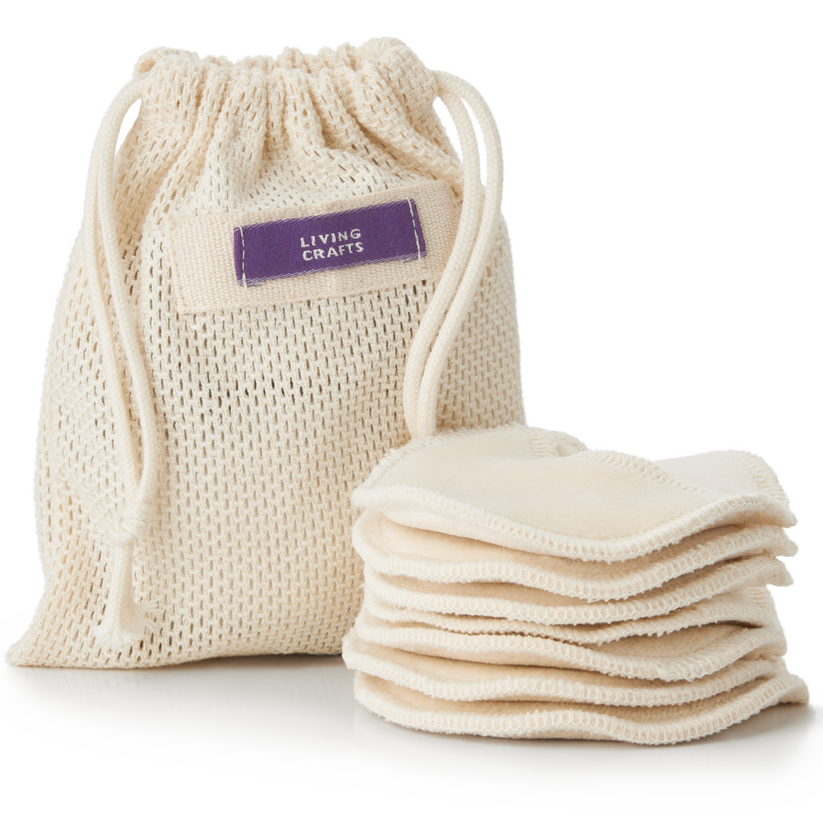 Beige Home Make-up removal pads, set of 7