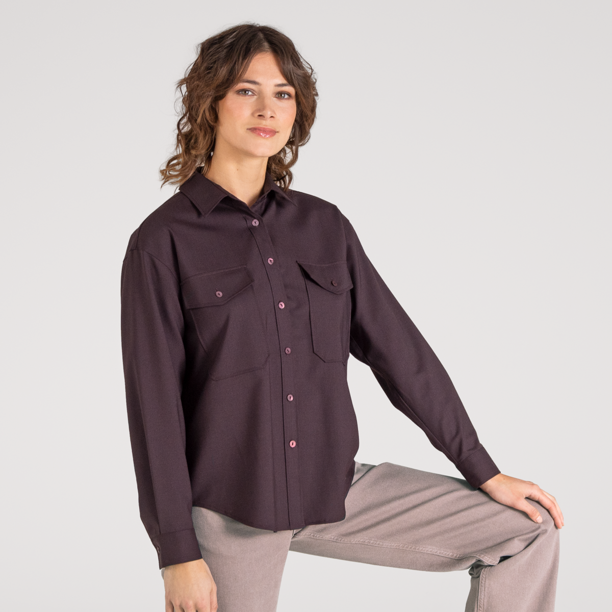 Purple Women Utility shirt