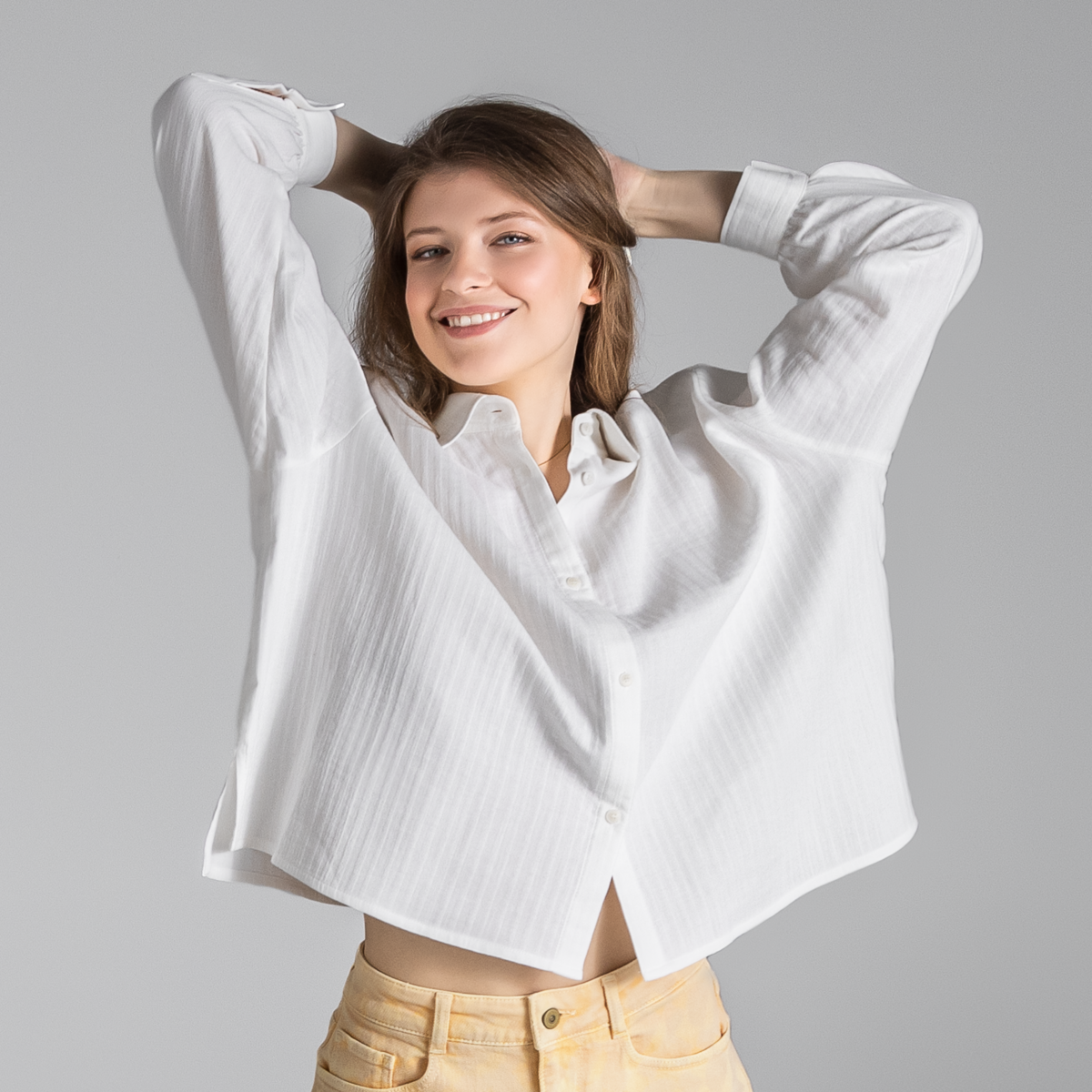 White Women Seersucker blouse