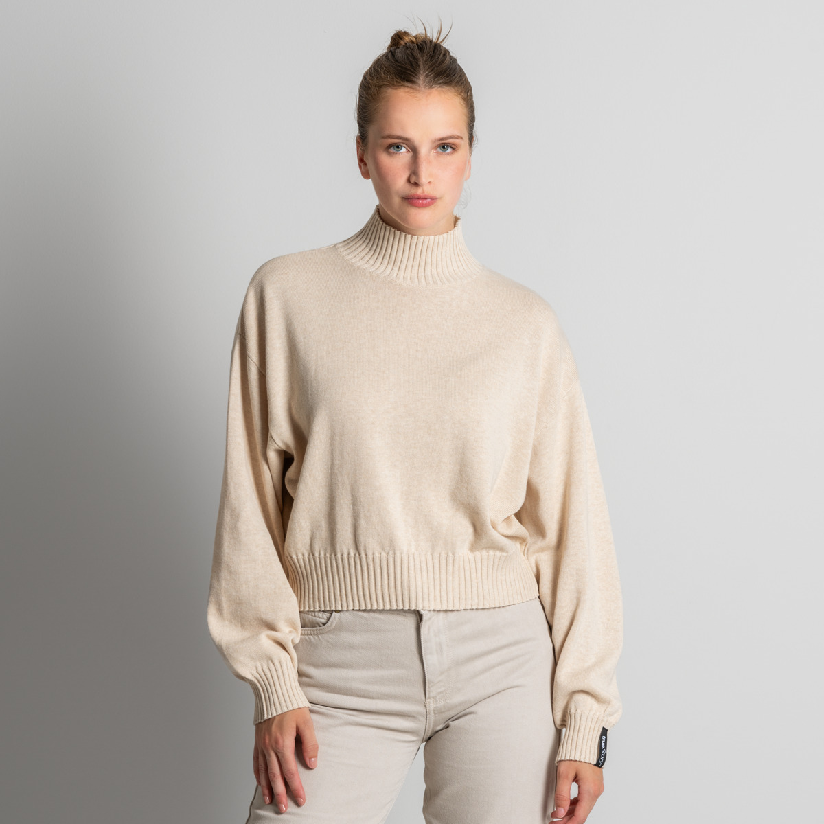 Beige Damen Oversized Pullover