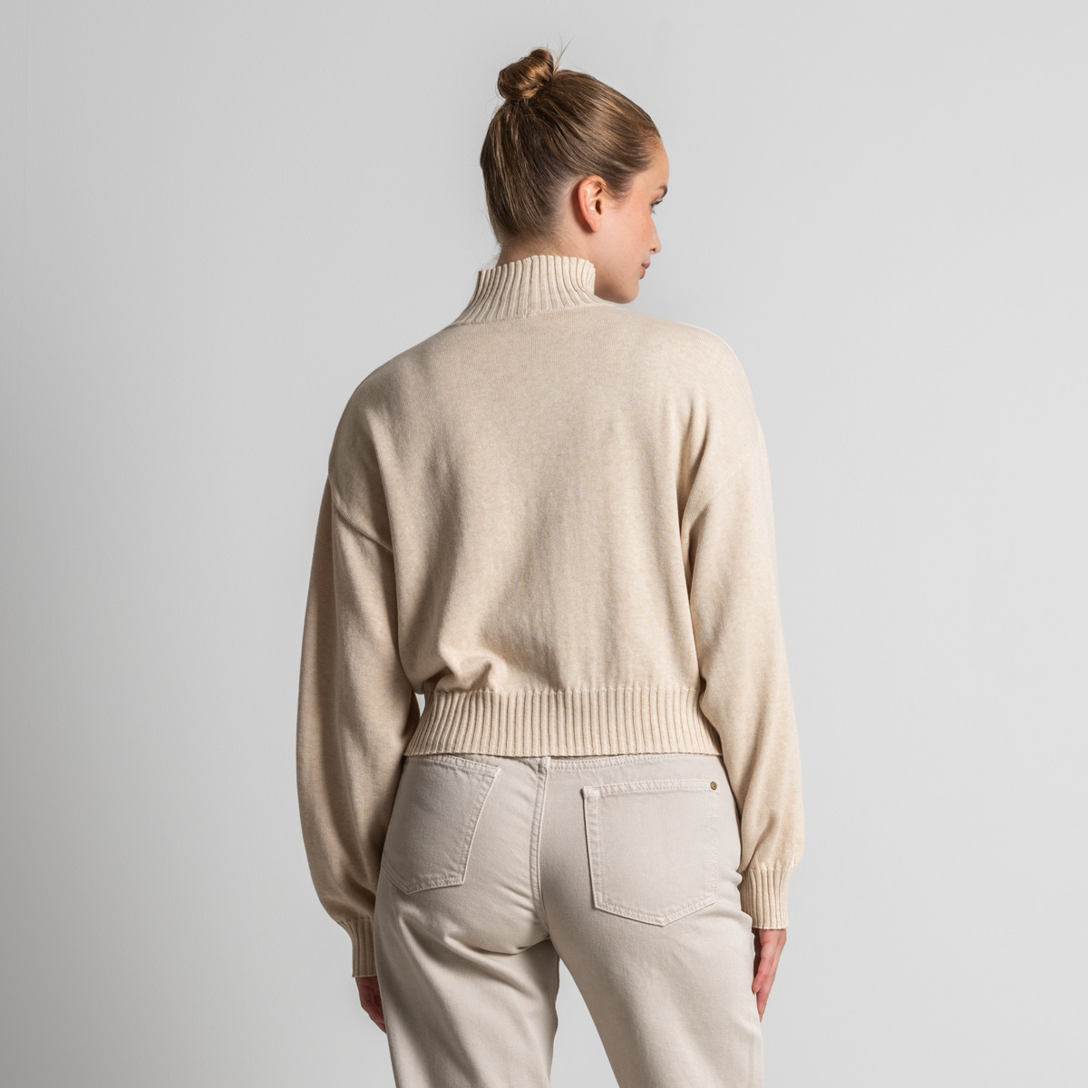 Beige Damen Oversized Pullover