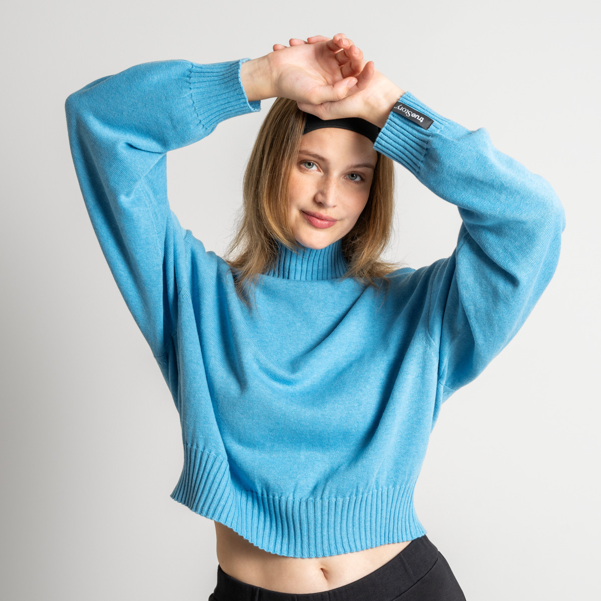 Blue Women Oversized Pullover