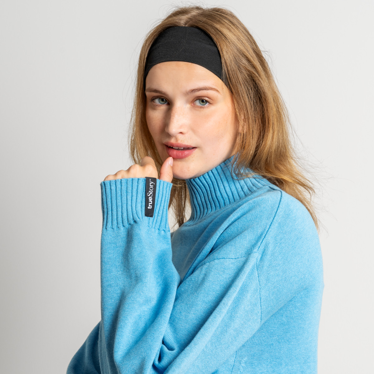 Blue Women Oversized Pullover