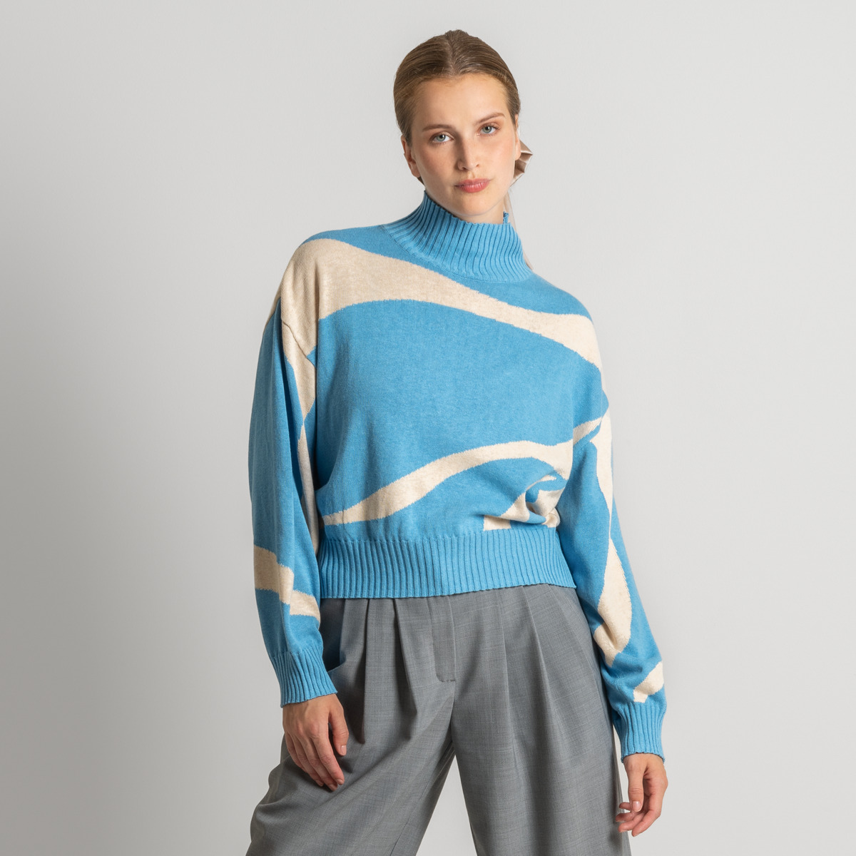 Pattern Women Oversized Pullover