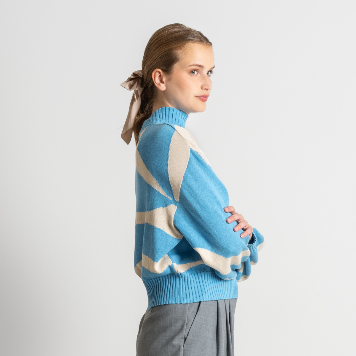 Gemustert Damen Oversized Pullover