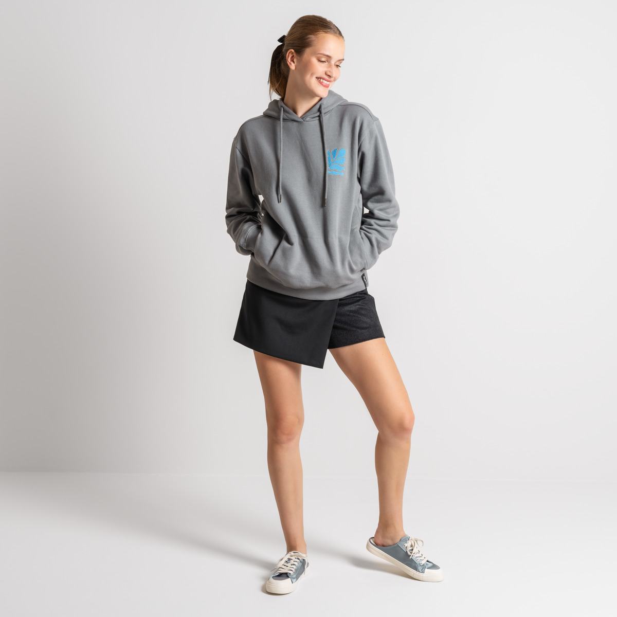 Grau Damen Hoodie