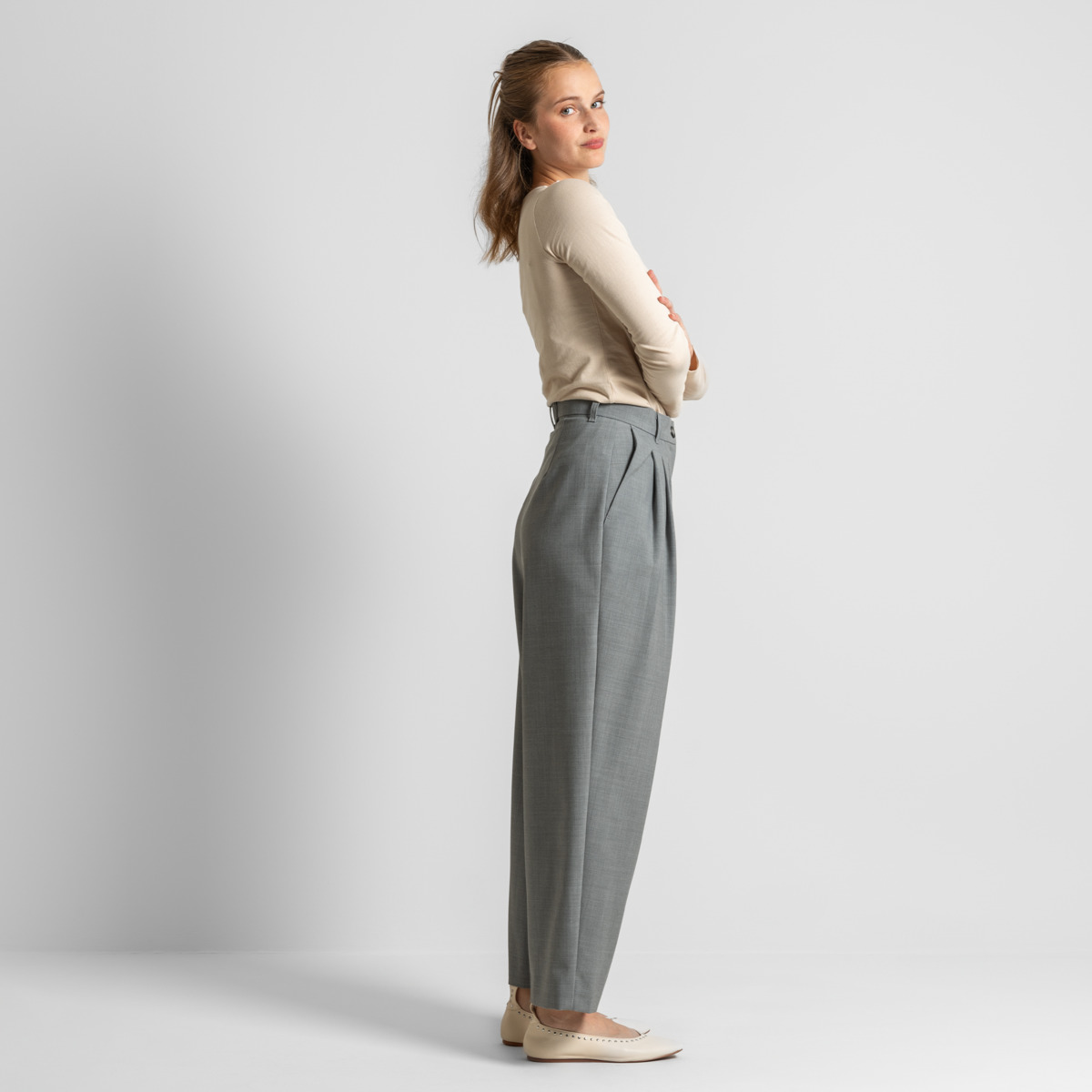 Gris Femmes Pantalon