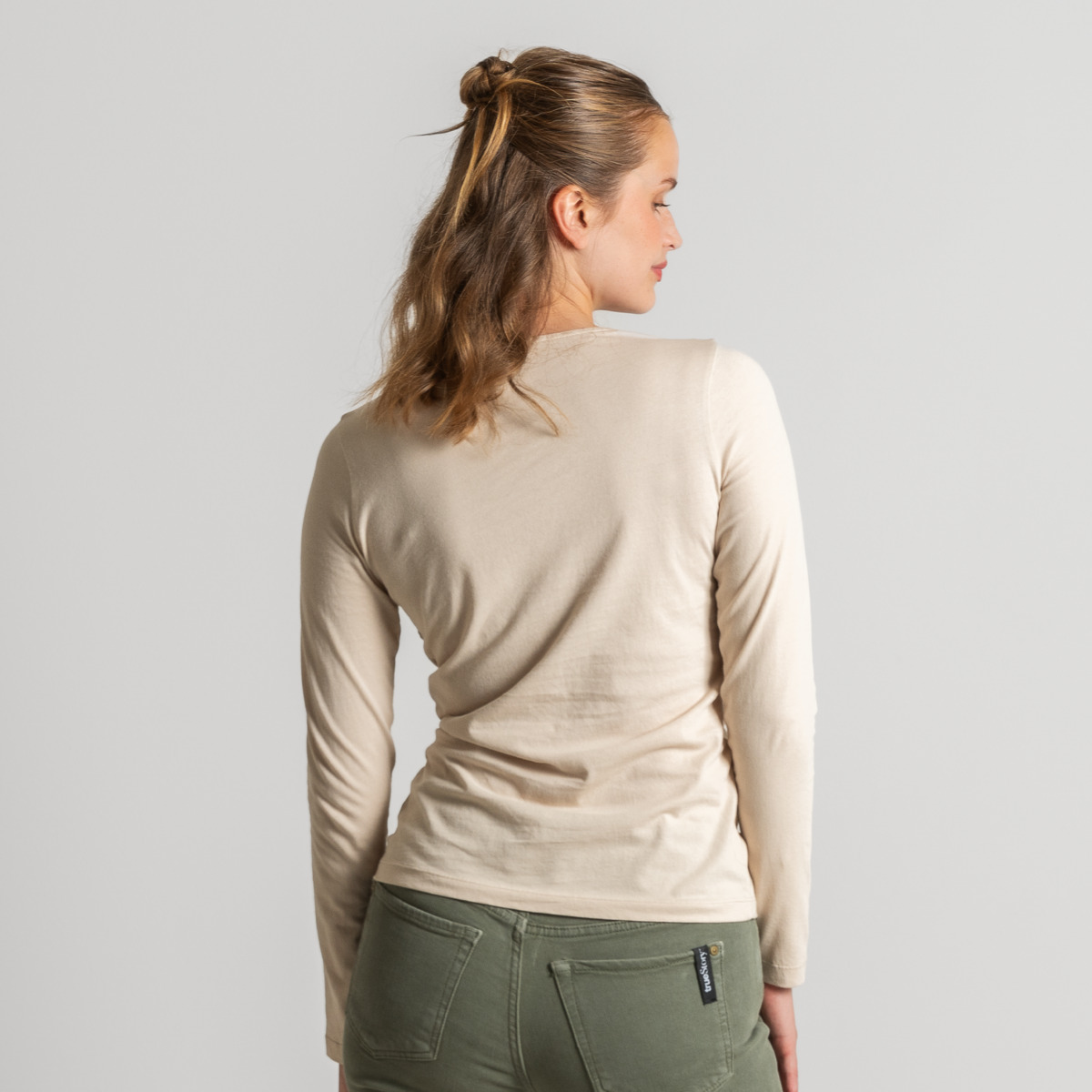 Beige Women Long-sleeved shirt