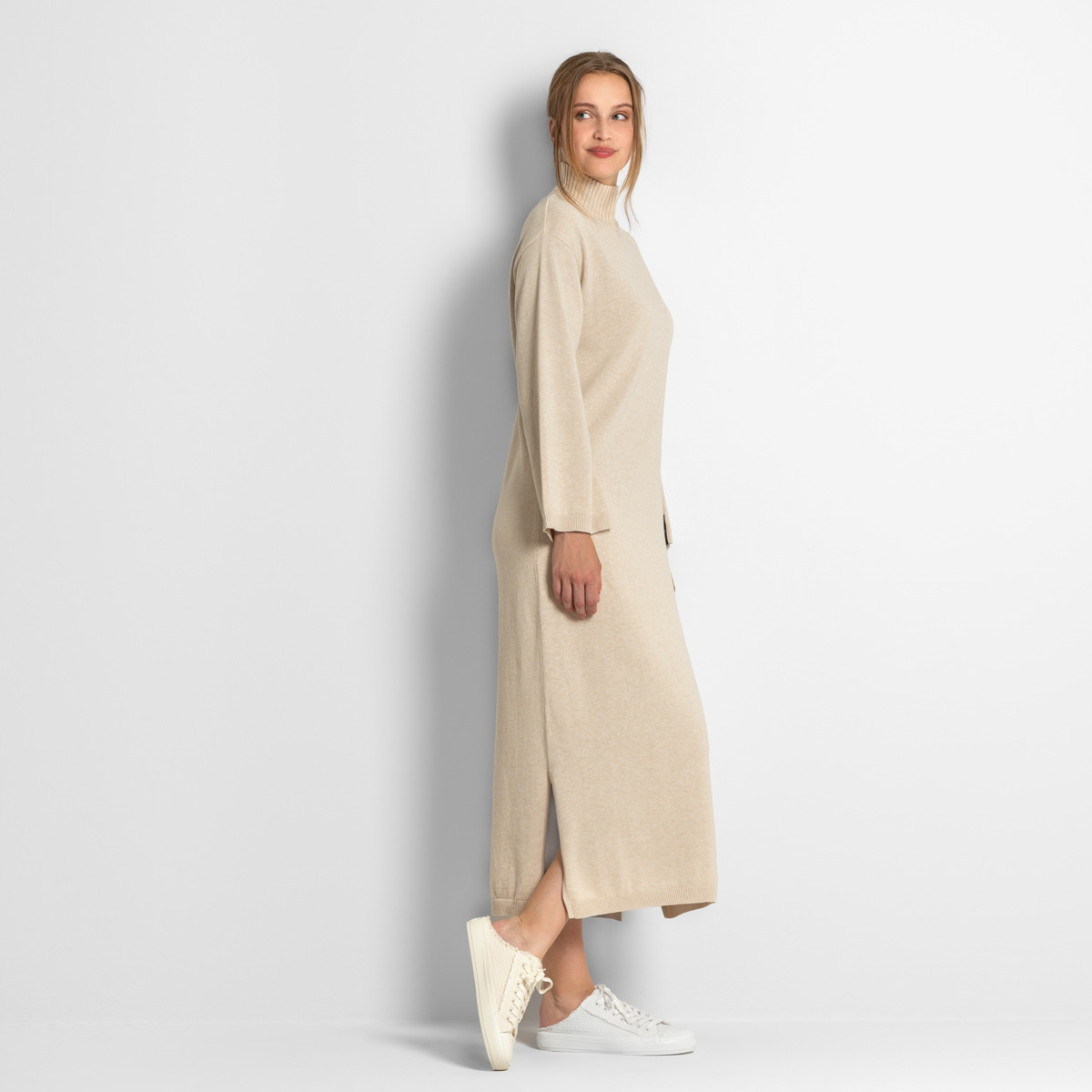 Beige Femmes Robe en tricot