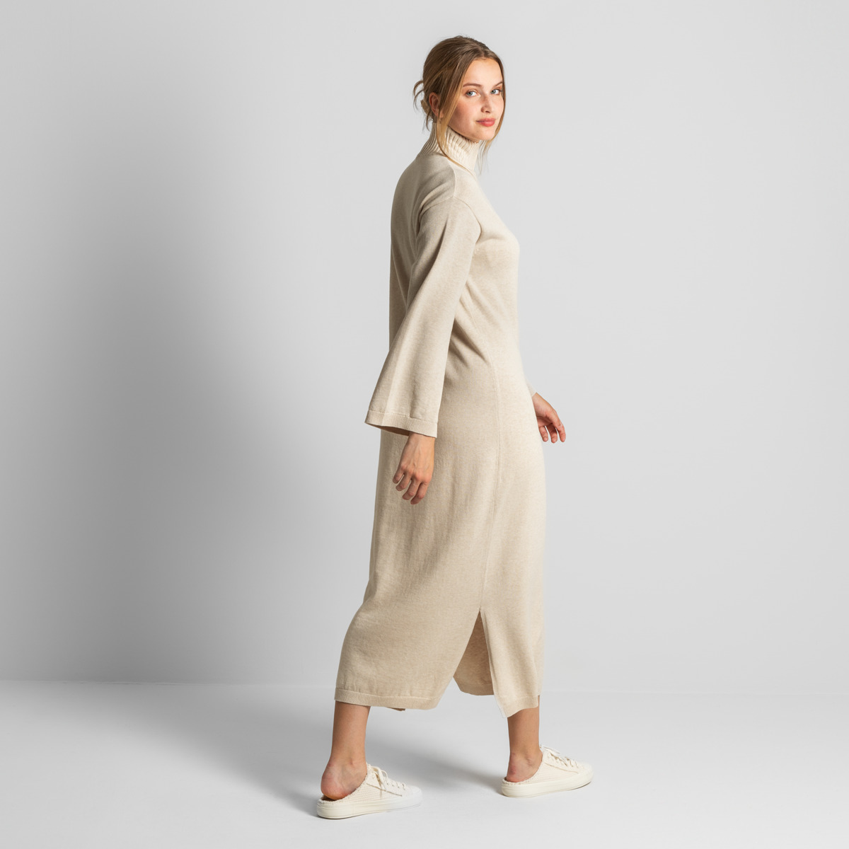 Beige Femmes Robe en tricot