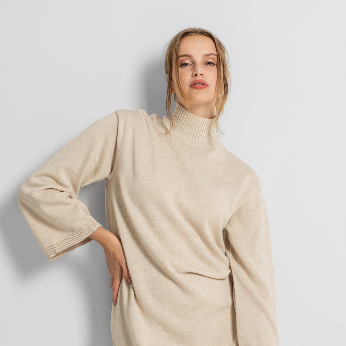 Beige Femmes Robe en tricot