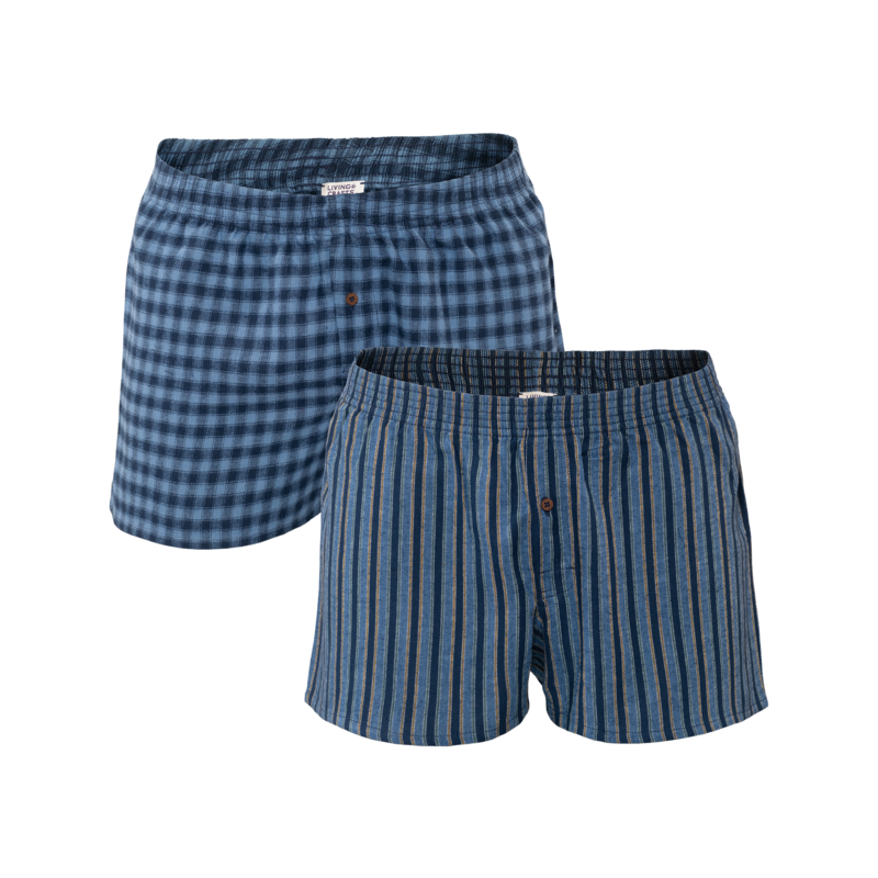 Blaue Boxer-Shorts, 2er-Pack Herren