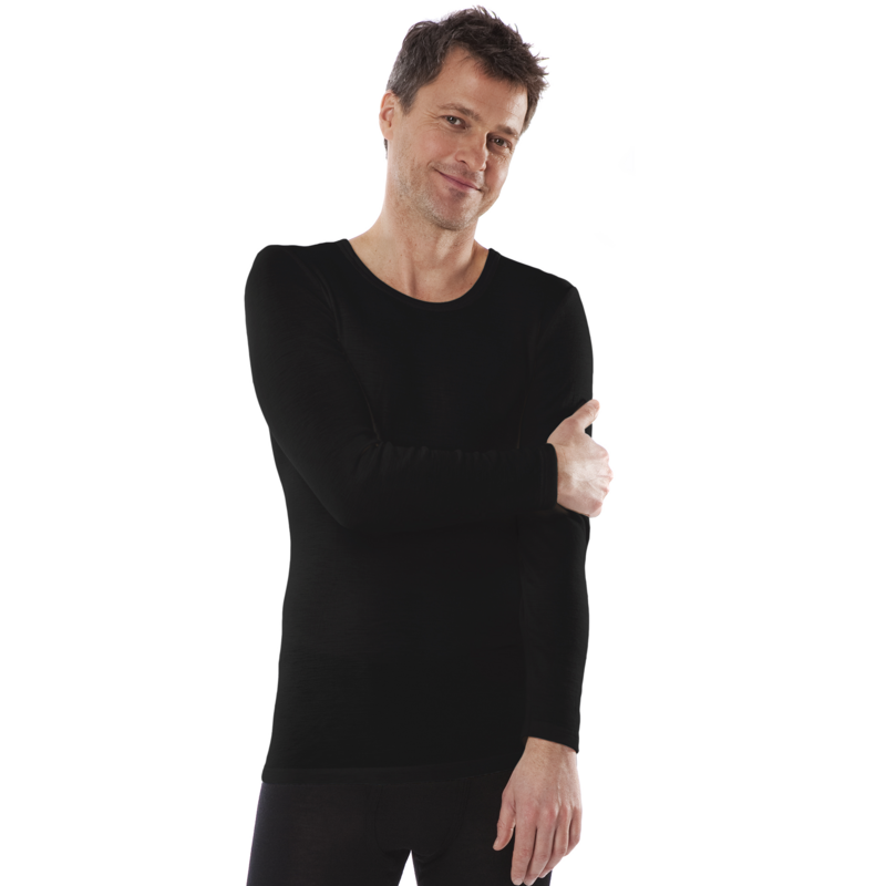 Schwarze Langarm-Shirt Herren Langarm-Schlafanzug