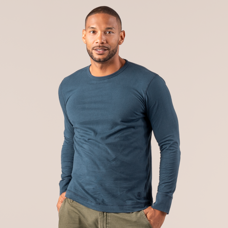 Bluee Long-sleeved shirt Men long-sleeved turtleneck