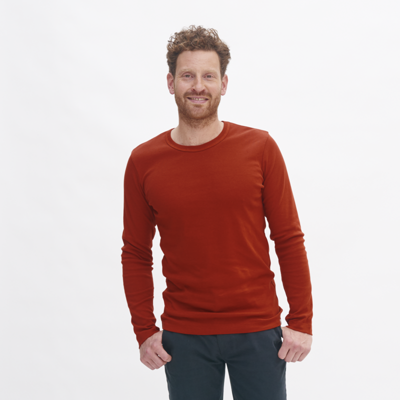 Rote Langarm-Shirt Herren Langarm-Body