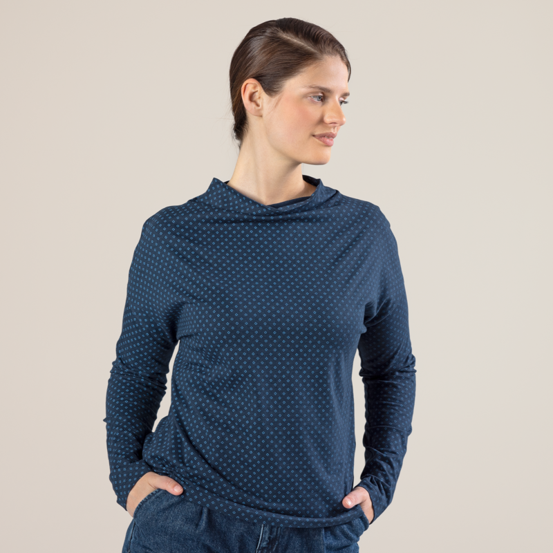 Bluee Long-sleeved shirt Women long-sleeved top