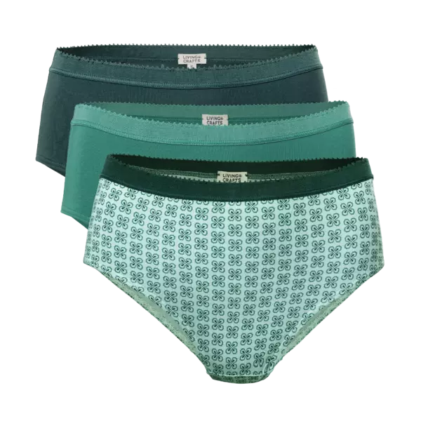 Grüne Slip, 3er-Pack Damen