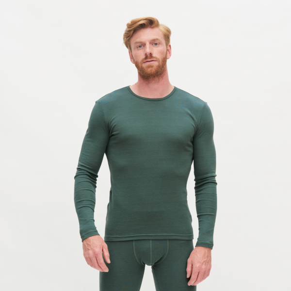 Grüne Langarm-Shirt Herren Langarm-Unterhemd