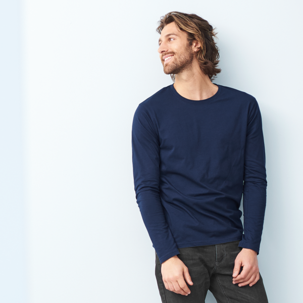 Bluee Long-sleeved shirt Men long-sleeved knit sweater