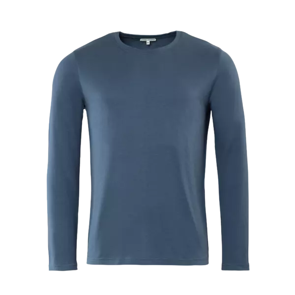 Blaue Langarm-Shirt Herren