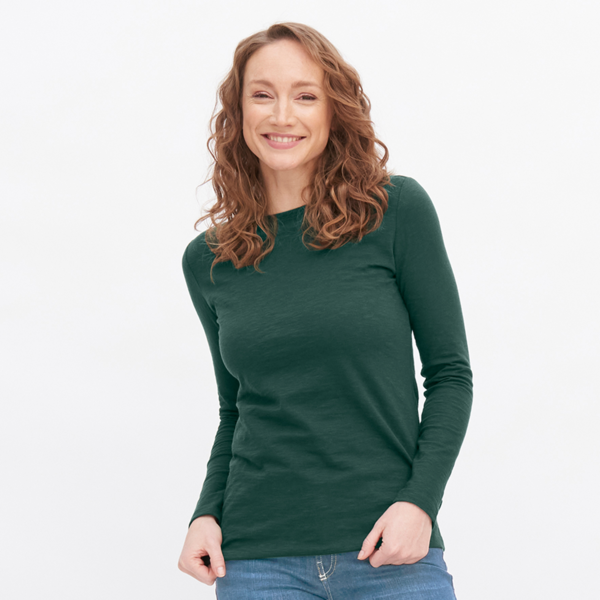 Grüne Langarm-Shirt Damen Langarm-Top