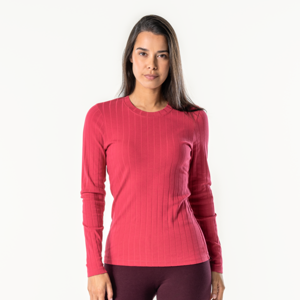 Rote Langarm-Shirt Damen Langarm-Pullover