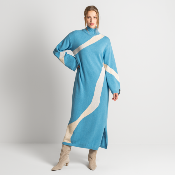 Gemusterte Strickkleid Damen